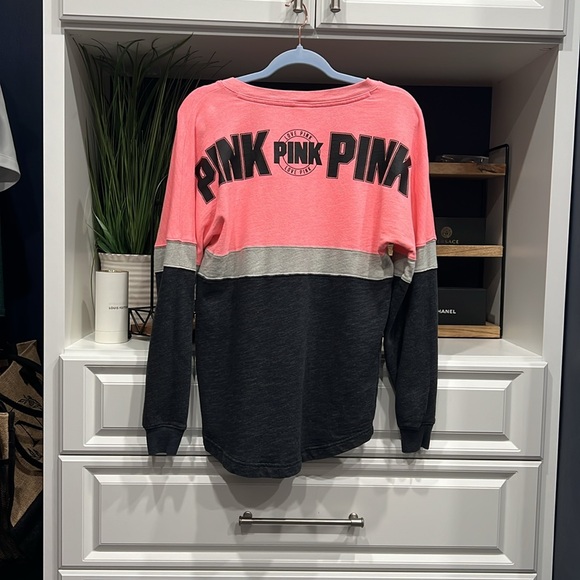 PINK light sweater sz S good condition 73% COTTON 27% POLYESTER peach orange - Picture 3 of 5